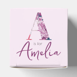 A is voor Amelia Naam onthullen Kinder partij Baby Bedankdoosjes