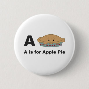 A is voor Appeltaart Ronde Button 5,7 Cm