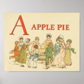 A Is Voor Appeltaart Vintage Gerestaureerde Kinder Poster (Voorkant)