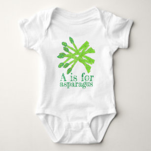 A is voor ASPARAGUS Green Gardening Vegetable Romper