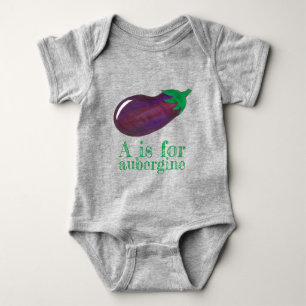 A is voor Eggplant Vegetable ABCs Romper