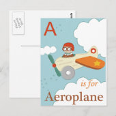 A is voor het vliegtuig briefkaart (Voorkant / Achterkant)