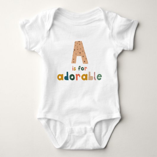 A is voor Schattige Baby uit één stuk Romper (Voorkant)
