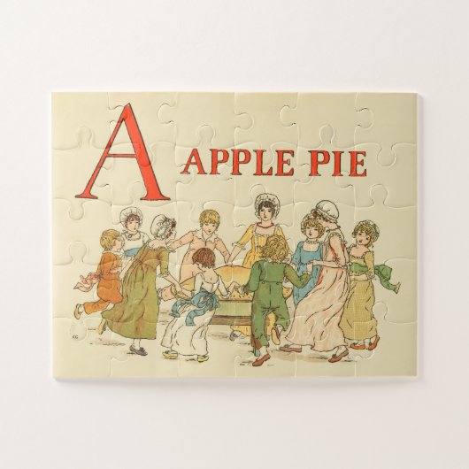 A is voor teruggezette Kinderen van Apple Pie Legpuzzel (Horizontaal)