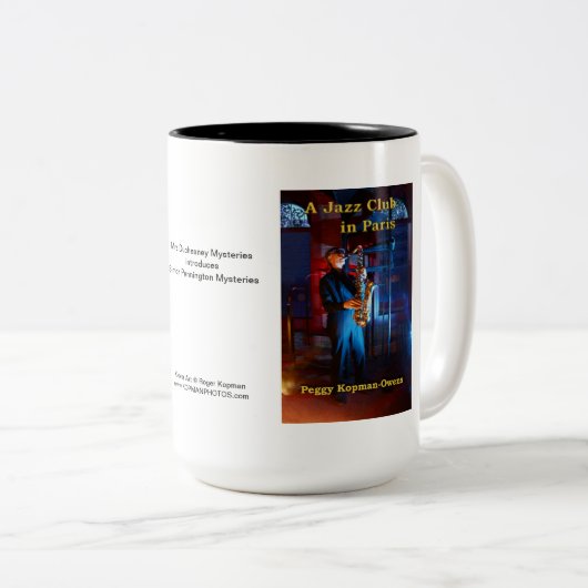 "A Jazz Club in Parijs" Tweekleurige Koffiemok (Voorkant rechts)
