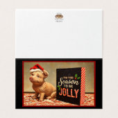 A Jolly Santa Pig - Christmas Fun Card (Outside Unfolded)