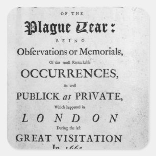 A Journal of the Plague Year, 1665 Vierkante Sticker