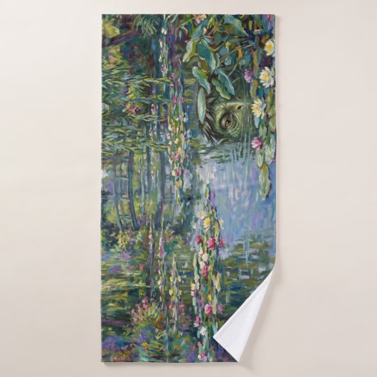 A kappa has been added to Claude Monet's "Water Li (Serviette de bain)