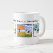 A Keeshond Enjoys the Four Seasons - Fun Dog Art Jumbo Mok (Voorkant rechts)