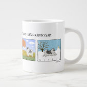A Keeshond Enjoys the Four Seasons - Fun Dog Art Jumbo Mok (Rechts)