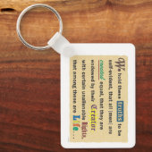 A keychain with a declaration. (Voorkant)