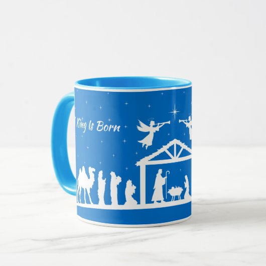 A King Is Born - Nativity Scene Mug  Mok (Voorkant links)