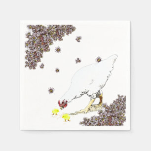 A kippen en kuikens servetten