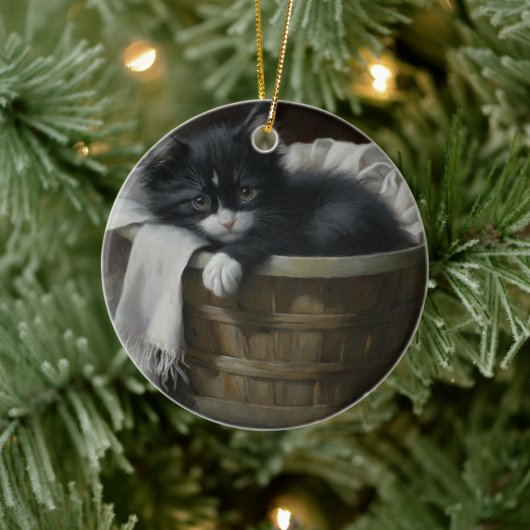 A Kittens Cozy Corner Keramisch Ornament (Boom)