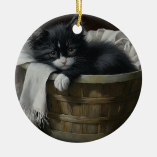 A Kittens Cozy Corner Keramisch Ornament (Voorkant)
