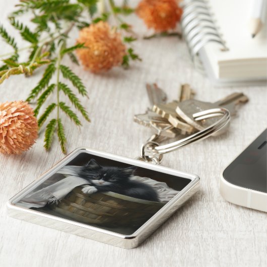 A Kittens Cozy Corner Sleutelhanger (Zijkant)