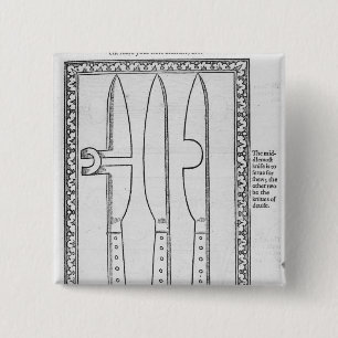 A Knife Trick Vierkante Button 5,1 Cm