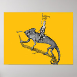 A knight riding a chameleon poster