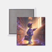 À la bibliothèque - Aimant violet (Recto/Verso)
