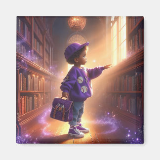 À la bibliothèque - Aimant violet