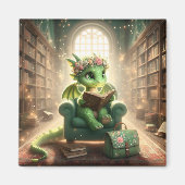 À la bibliothèque - Magnet Dragon Vert (Devant)