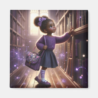 À la bibliothèque - Magnet pourpre