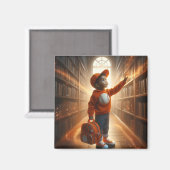 À la bibliothèque - Orange Magnet (Recto/Verso)