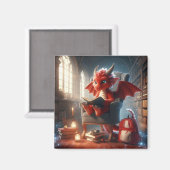 À la bibliothèque - Red Dragon Magnet (Recto/Verso)