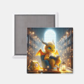 À la bibliothèque - Yellow Dragon Magnet (Recto/Verso)