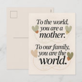 À la carte de la Mère du Monde - Citation familial (Devant / Derrière)