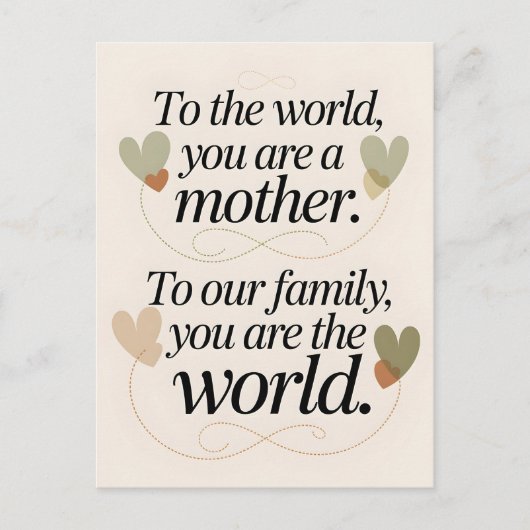 À la carte de la Mère du Monde - Citation familial (Devant)