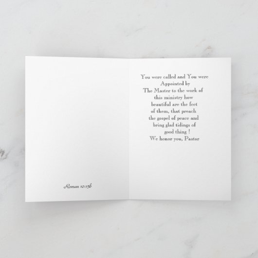 À la carte du pasteur (Intérieur)