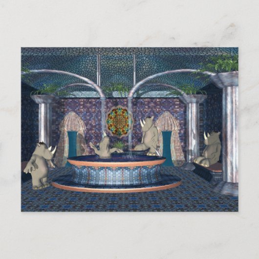 À la carte postale de spa de rhinocéros (Devant)