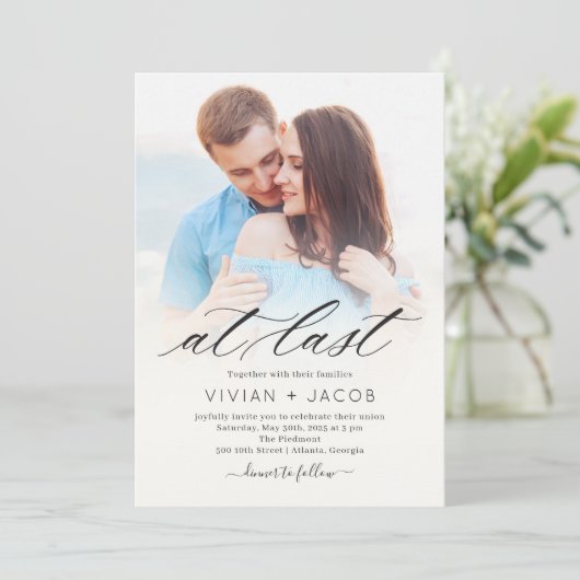 À la Faire-part de mariage photo Dernière (Debout devant)