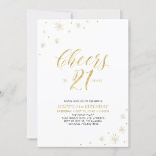 À la fête pour 21 ans   Invitation d'anniversaire 
