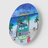 à la maison sur la plage horloge murale (Angle)