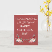 À LA MEILLEURE MÈRE DU MONDE CARTE FLEURIE DE FETE (Fleur jaune)