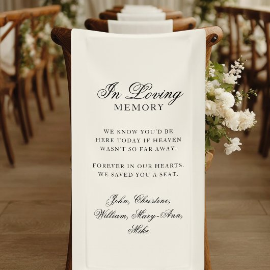 "À la mémoire" Bannière de mariage commémorative c