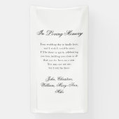 "À la Mémoire" Bannière de mariage mémorial classi (Verticale)