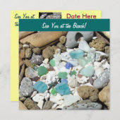 À la mer au bord de la plage ! Invitations ! Fossi (Devant / Derrière)