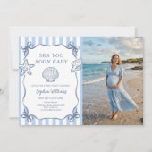 À la mer bientôt bébé Invitation de fête prénatale (Devant)