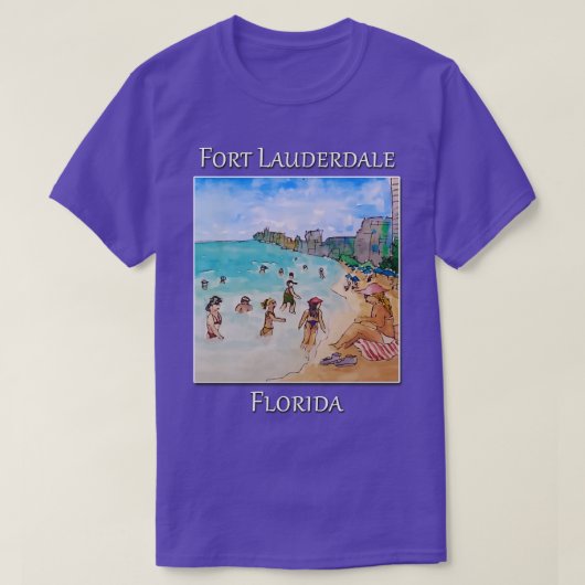 À la plage Fort Lauderdale Floride TShirt (Design devant)