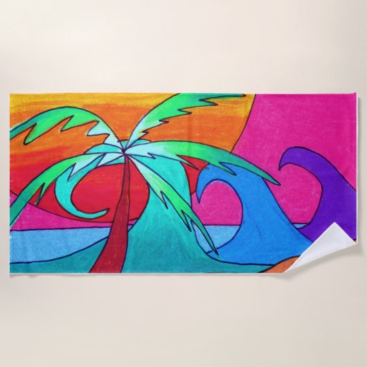 À la plage - Serviette de plage (Devant)