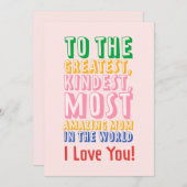 À la plus grande carte de fête de maman la plus Ex (Devant / Derrière)