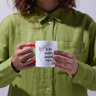 À la plus grande tasse de couronne fleurie MOM du 