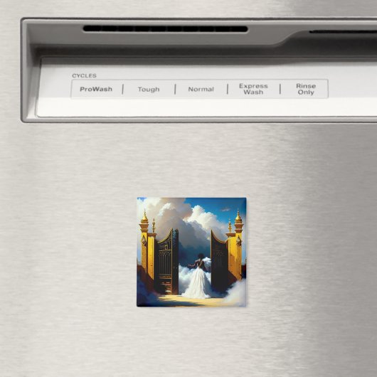 À la porte du ciel Magnet d'art chrétien noir (In Situ (Lave-vaisselle))