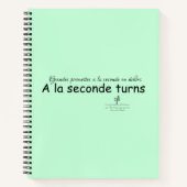 A La Seconde draait Mint Green en Black Notitieboek (Voorkant)