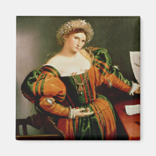 A Lady with a Drawing of Lucpensiona, c.1530-33 Magneet