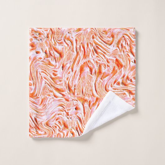 A l'air texturé de mur, couleur saumon (Gant de toilette)