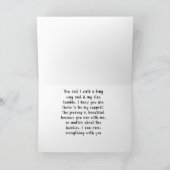 À "L'AMOUR DE MA VIE" sur la carte de "PÂQUES" (Intérieur)